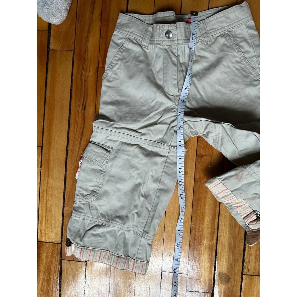 Girls Cargo Capri Pants Kitschy Retro Vintage Gymboree Khaki Y2K Utility 2004